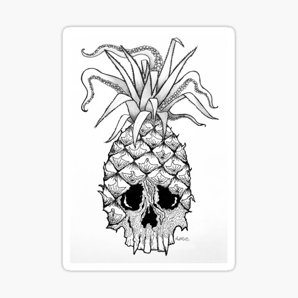 "Pineapple Head" Sticker by AbsentiadMorte Redbubble