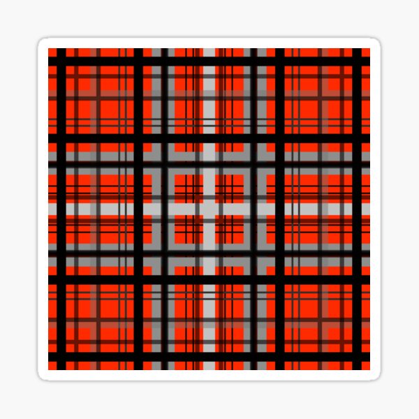 Orange and Black plaid Sticker