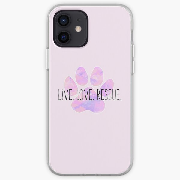 Live Love Rescue Dog Paw iPhone Soft Case