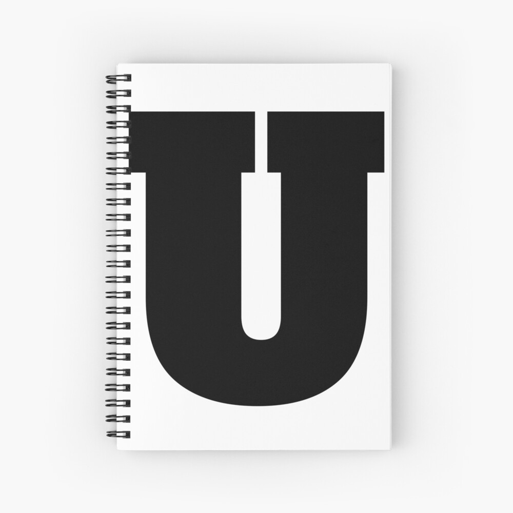 alphabet u uppercase letter u letter u spiral notebook by marosharaf redbubble