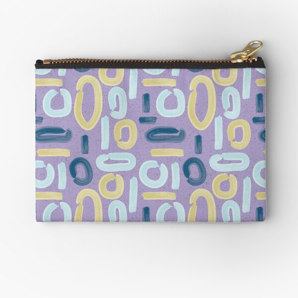 Abstract Lilac Zipper Pouch