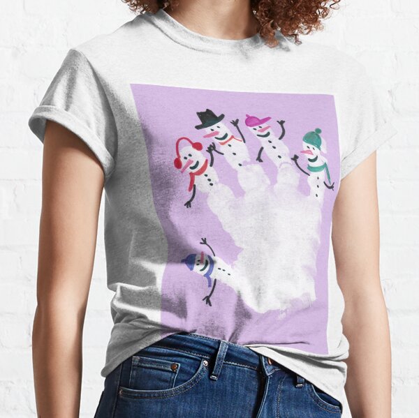 #snowman, #purple, #violet, #illustration, #fun, #design, #art, #cute Classic T-Shirt