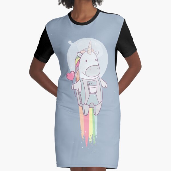 Space Unicorn! Graphic T-Shirt Dress