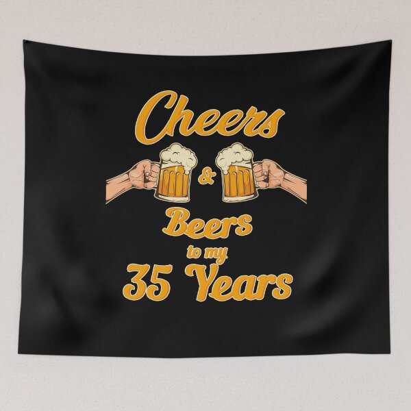 Item preview, Cheers And Beers To My 35 Years Shirt Funny 35th Birthday T-Shirt Great Gift for Brother or Friend Unisex Short-Sleeve Jersey Tee designed and sold by Panda Branda.