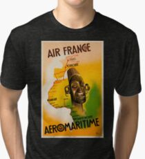 Vintage Travel Posters France - Air France - Aeromaritime Tri-blend T-Shirt