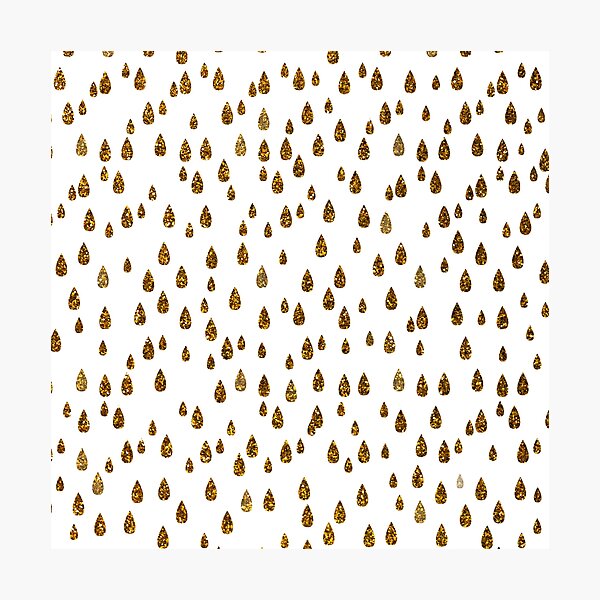Elegant modern faux gold glitter waterdrops pattern Photographic Print