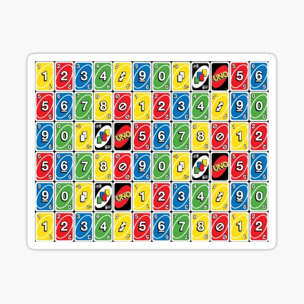 uno mosaic sticker for sale by pattywinters redbubble