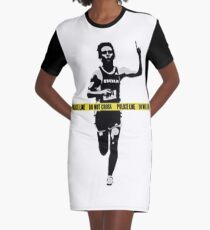Banksy Marathon Runner Police Line Graphic T-Shirt Dress