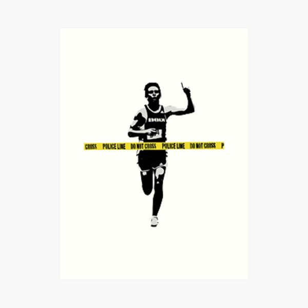 Ligne de police Banksy Marathon Runner Impression artistique