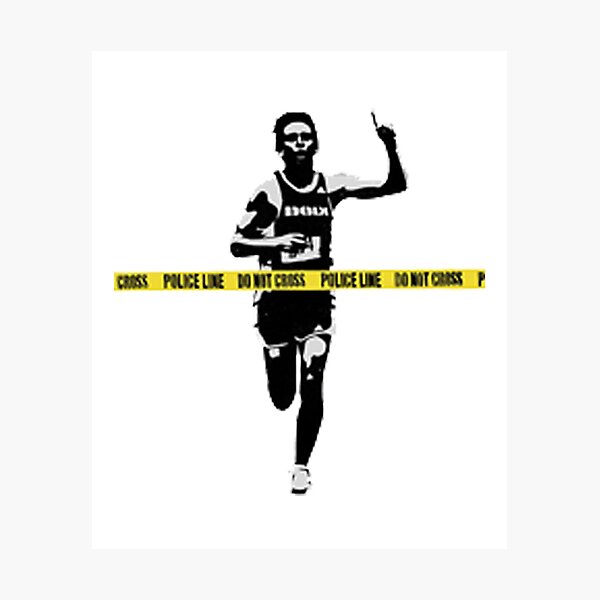 Item preview, Banksy Marathon Runner Police Line designed and sold by ThatMerchStore.