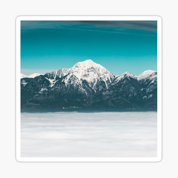 Sea of fog beneath the mountain Sticker