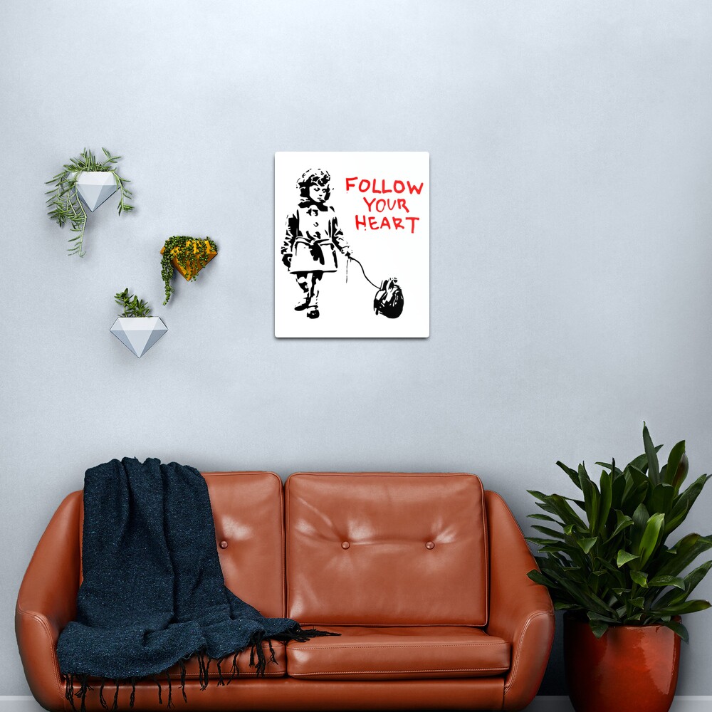 Banksy Follow Your Heart Metal Print