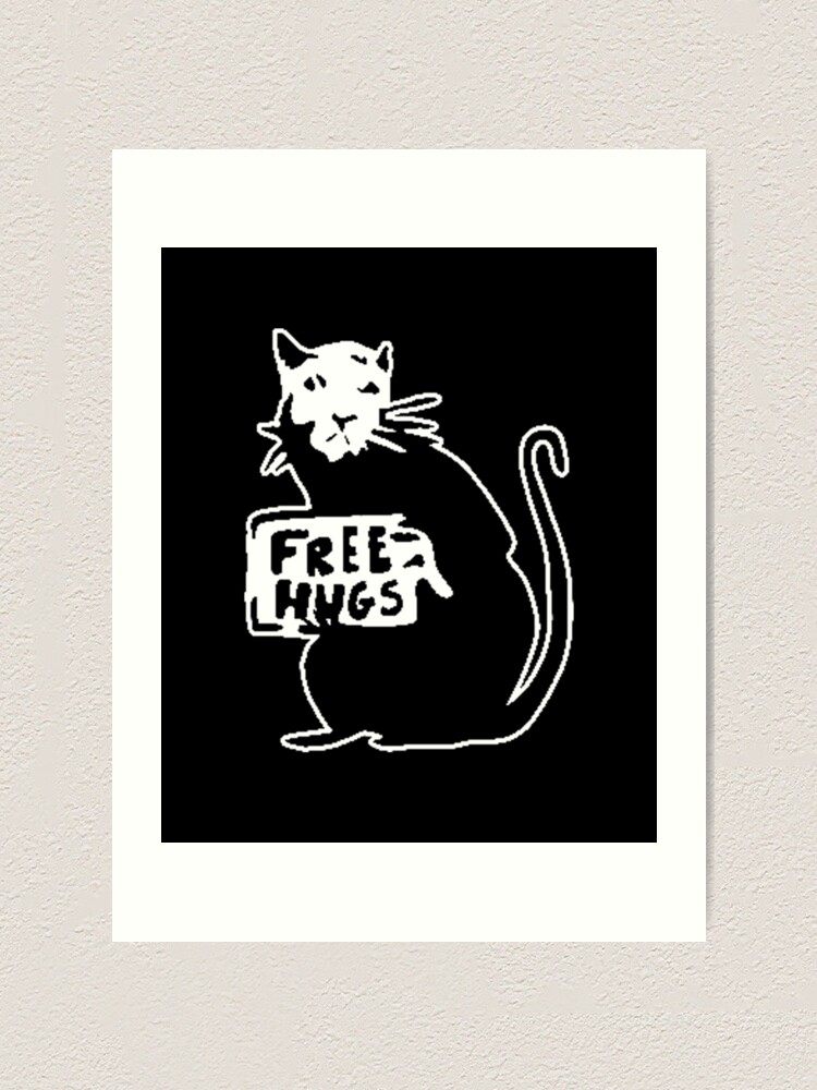 Banksy Free Hugs Rat Art Print By Thatmerchstore Redbubble