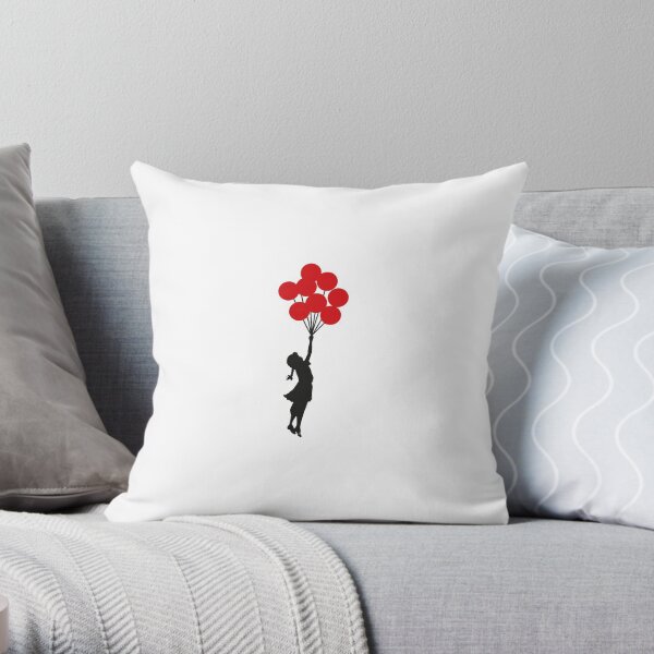 Banksy Balloon Girl Throw Pillow