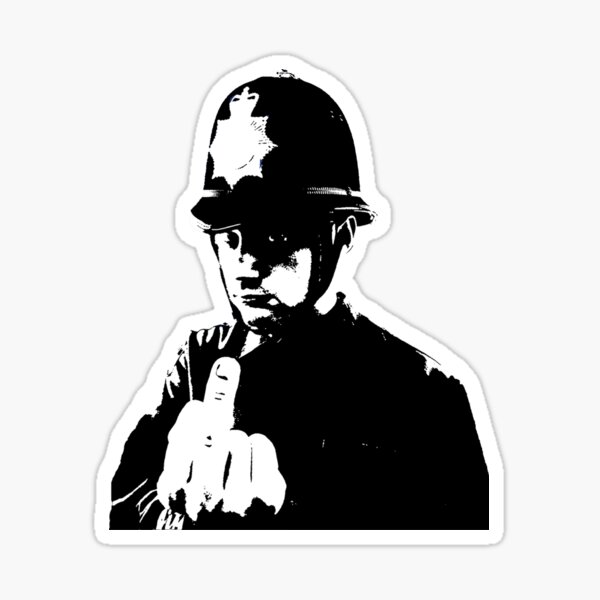 Item preview, Banksy Swearing Policeman designed and sold by ThatMerchStore.
