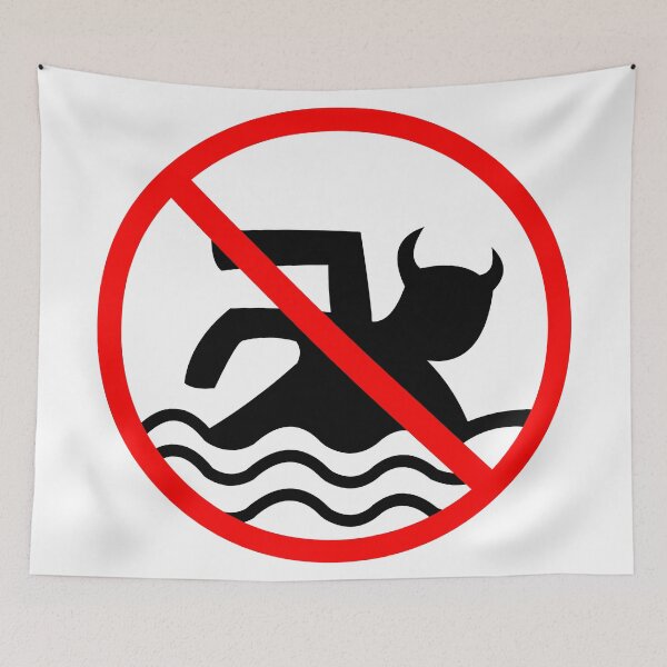 Item preview, Monsters Inc Scare Island PS1 - NO SWIMMING SIGN designed and sold by rubinho146.