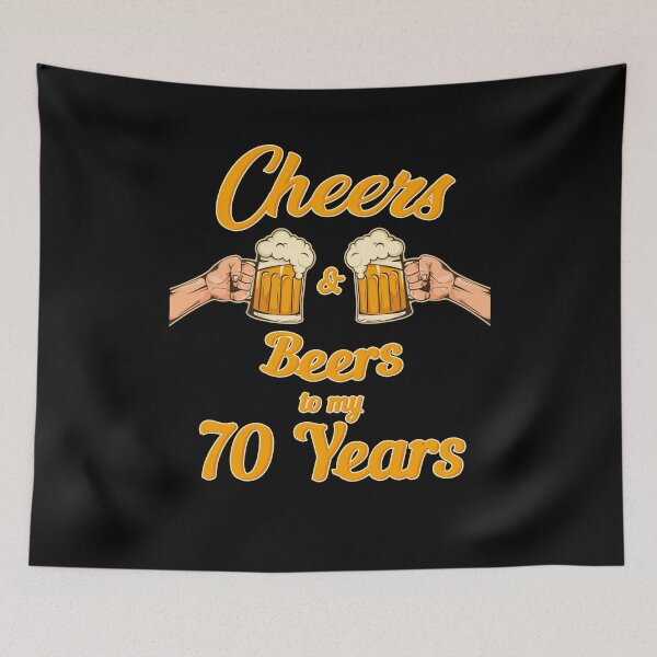 Item preview, Cheers And Beers To My 70 Years Shirt Funny 70th Birthday T-Shirt Great Gift for Grandfather Grandpa Unisex Short-Sleeve Jersey Tee designed and sold by Panda Branda.