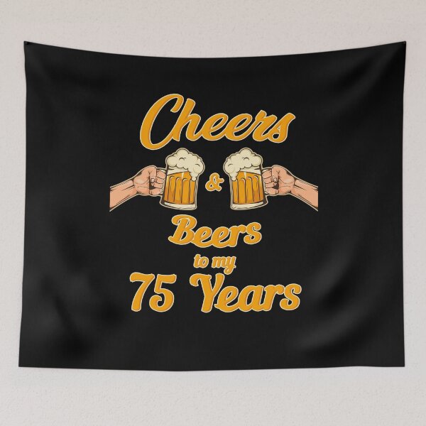 Item preview, Cheers And Beers To My 75 Years Shirt Funny 75th Birthday T-Shirt Great Gift for Grandfather Grandpa Unisex Short-Sleeve Jersey Tee designed and sold by Panda Branda.