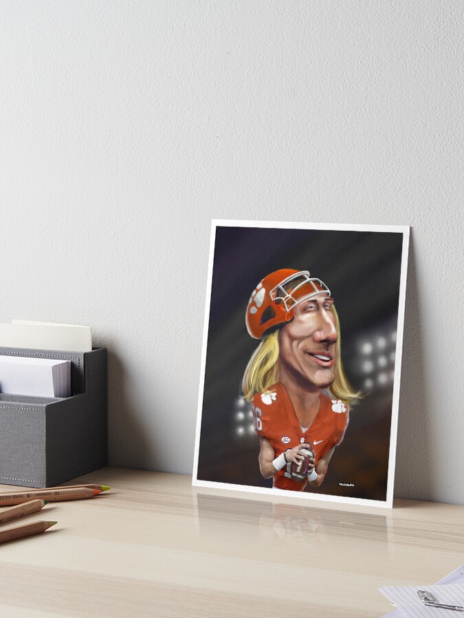 Clemson Artwork Trevor Lawrence Tigers Print Football Print College Art College Football Sports Print Clemson Art Board Print