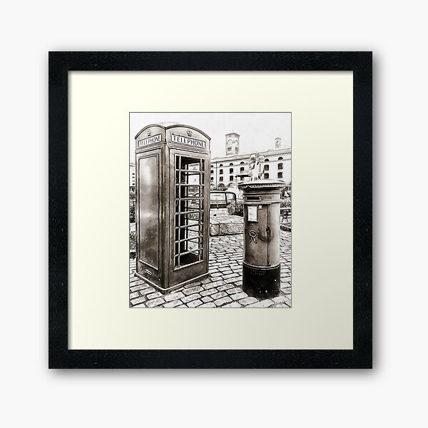 London Telephone Box and Post Box Framed Art Print