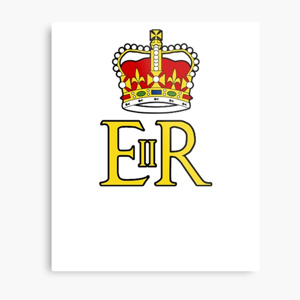 "Elizabeth II ER Crown UK Monarch God Save The Queen" Metal Print for