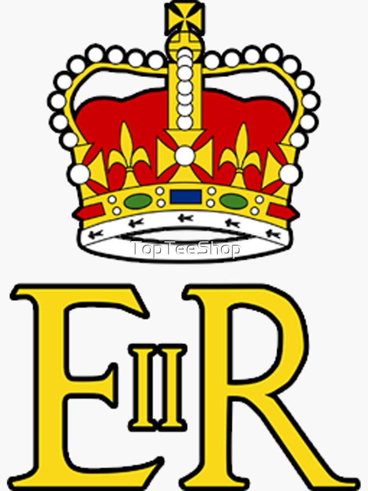 "Elizabeth II ER Crown UK Monarch God Save The Queen" Sticker for Sale