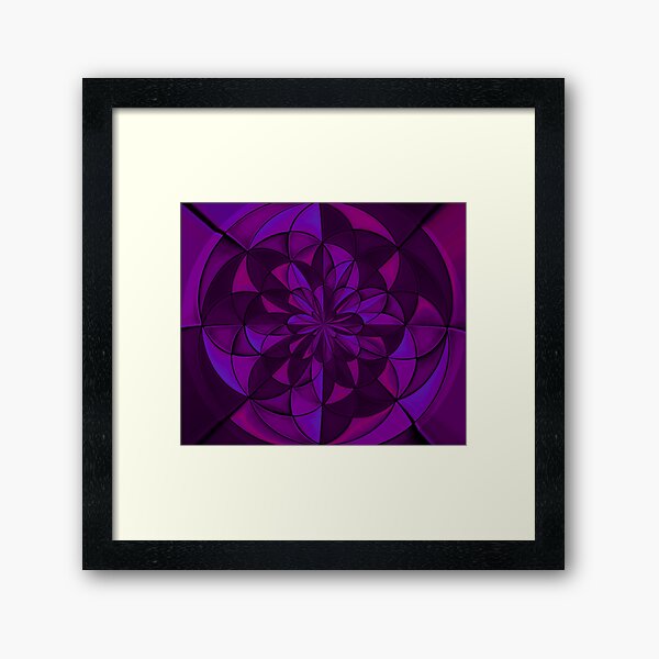 Purple Geometric Radial Design Framed Art Print