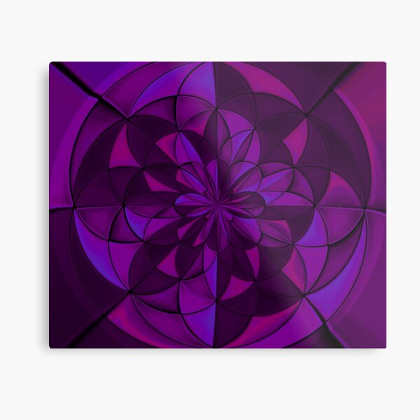 Purple Geometric Radial Design Metal Print