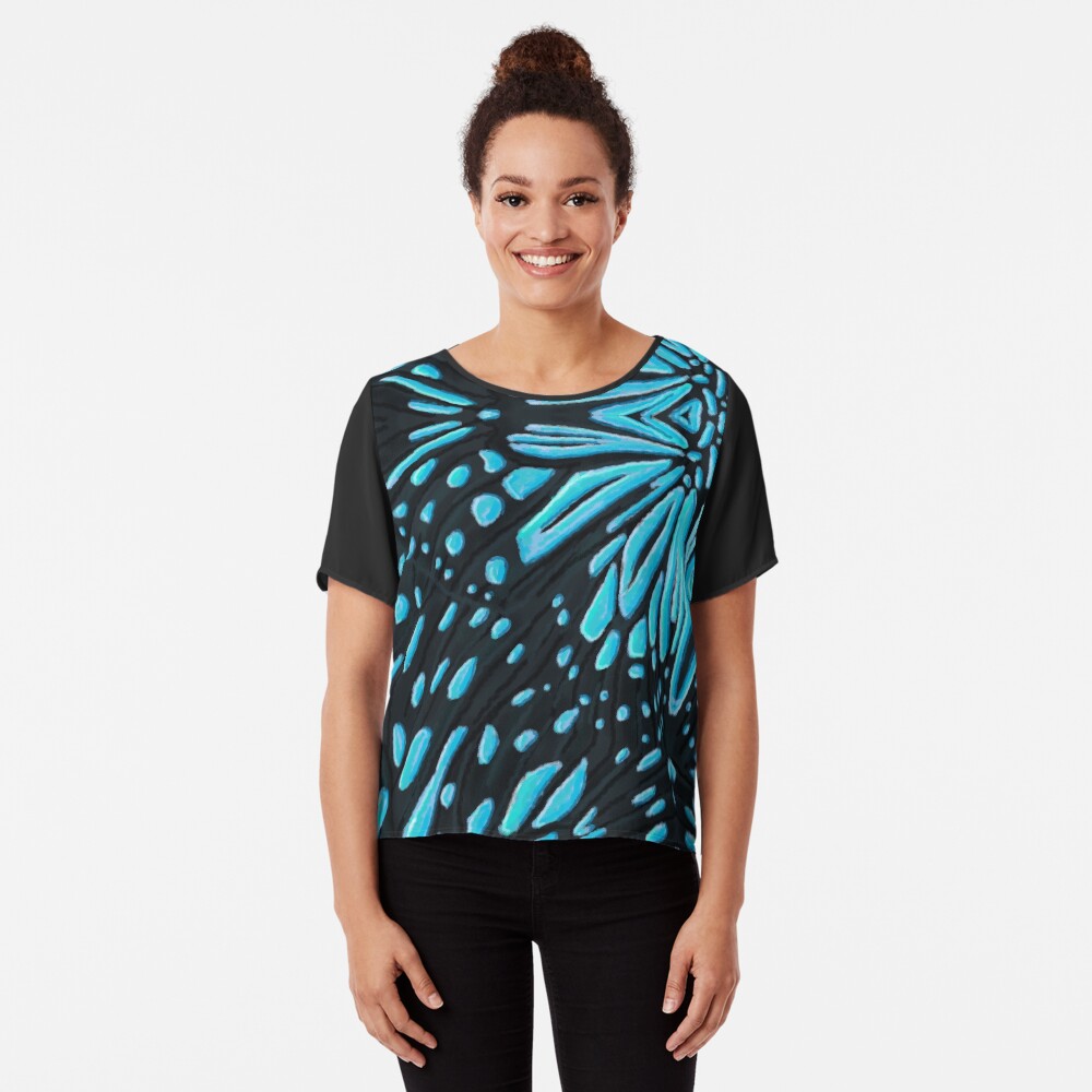 Tirumala limniace (blue tiger) butterfly Chiffon Top