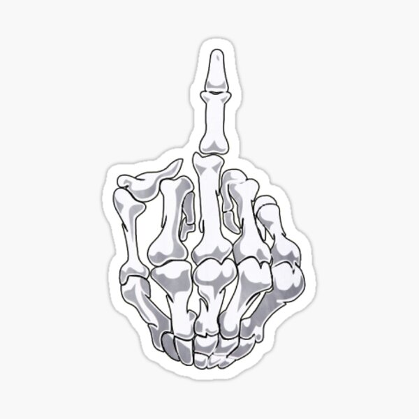 Skeleton Middle Finger Stickers for Sale  Redbubble