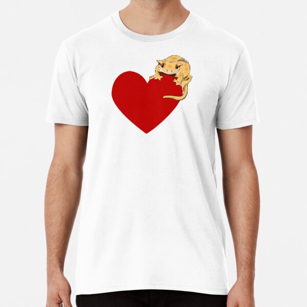 Gecko Love, Crested Gecko with Heart, Crestie, Cute Gecko, Cute Crested Gecko Premium T-Shirt