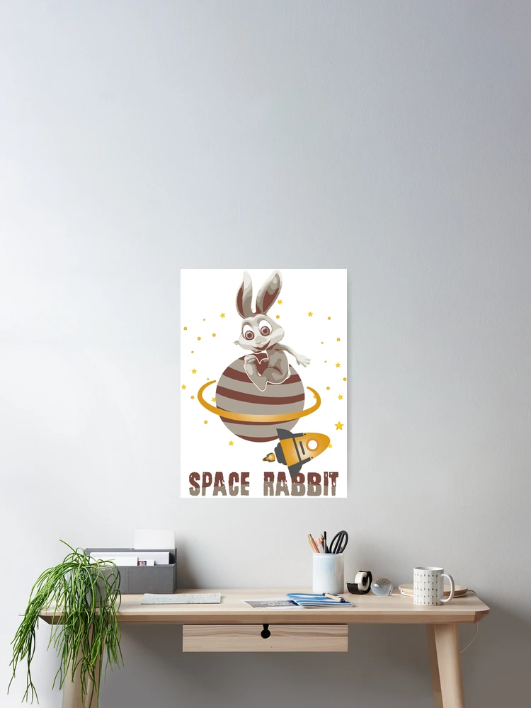 Thumbnail 2 of 3, Poster, Space Rabbit designed and sold by qurako.