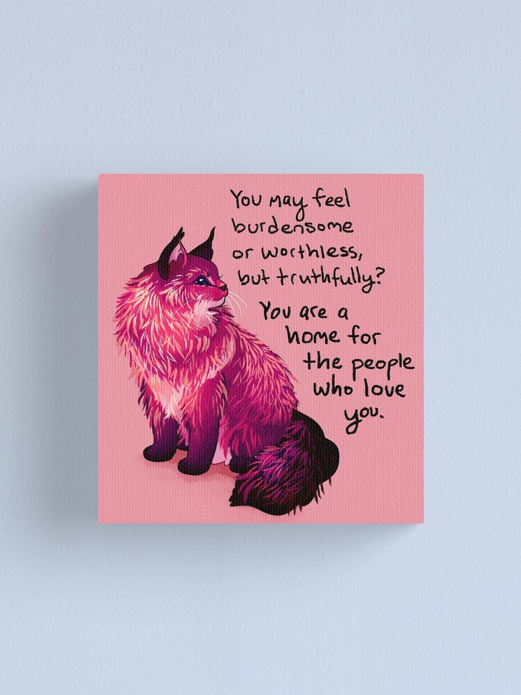 Alternate view of "You are a home for the people who love you" Norwegian Forest Cat Canvas Print