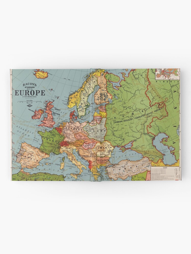 1925 Map of Europe Poster - Vintage Standard Map of Europ Wall Art Decor  Print