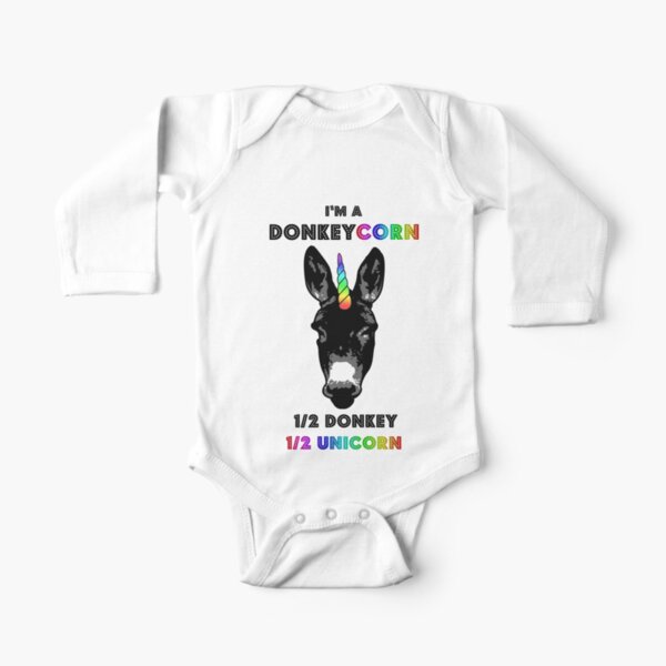 I'm a Donkeycorn - mix of unicorn and donkey Long Sleeve Baby One-Piece