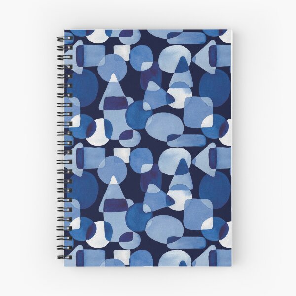 Item preview, Blue Watercolour Geometric on Dark Blue Background designed and sold by ToiledeLina.