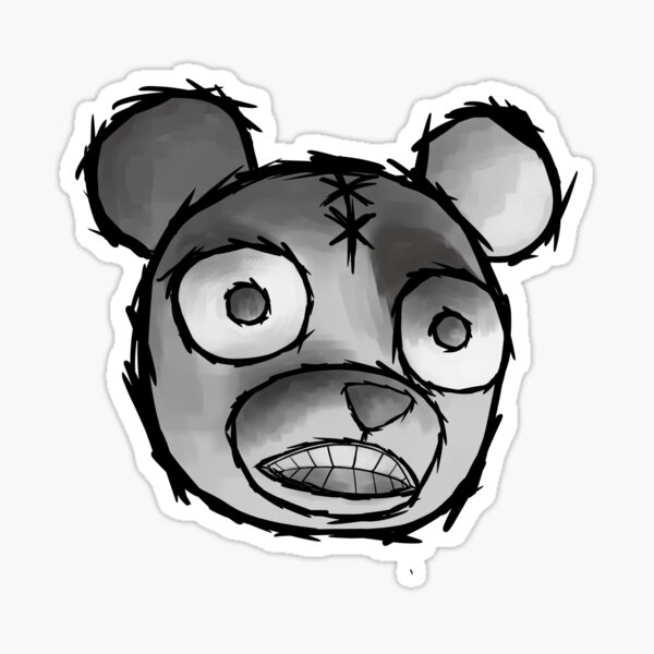 Scary Teddy Bear  Sticker