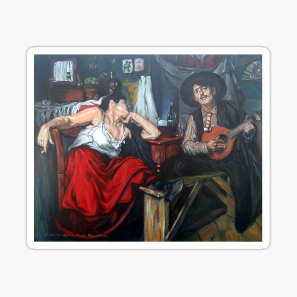 Fado After Jose Malhoa Sticker