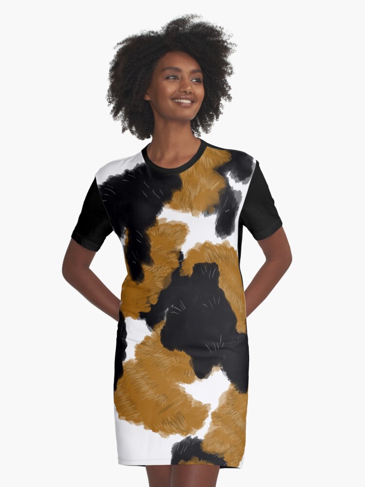 Calico Cat Fur Print Graphic T Shirt Dress for Sale by TheIlluminatory Redbubble