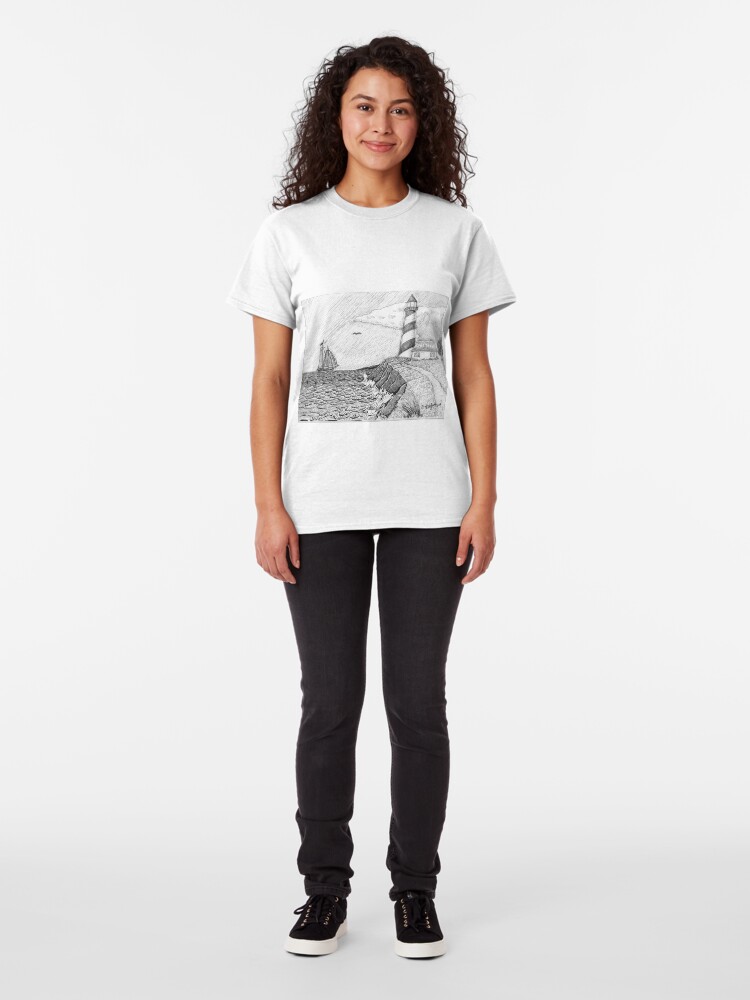 Alternate view of Lighthouse black and white Classic T-Shirt