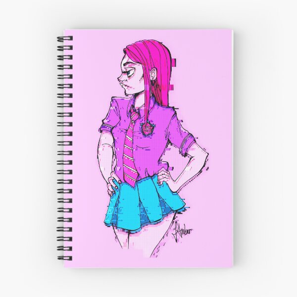 Item preview, Teenager Neon Pink Blue Glitch Cartoon Anime Schoolgirl designed and sold by JessicaAmber.