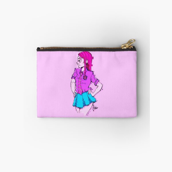 Item preview, Teenager Neon Pink Blue Glitch Cartoon Anime Schoolgirl designed and sold by JessicaAmber.
