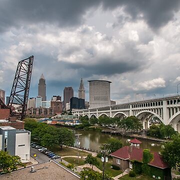 Artwork thumbnail, Cleveland under an ominous sky. by ROBERT NIEDERRITER