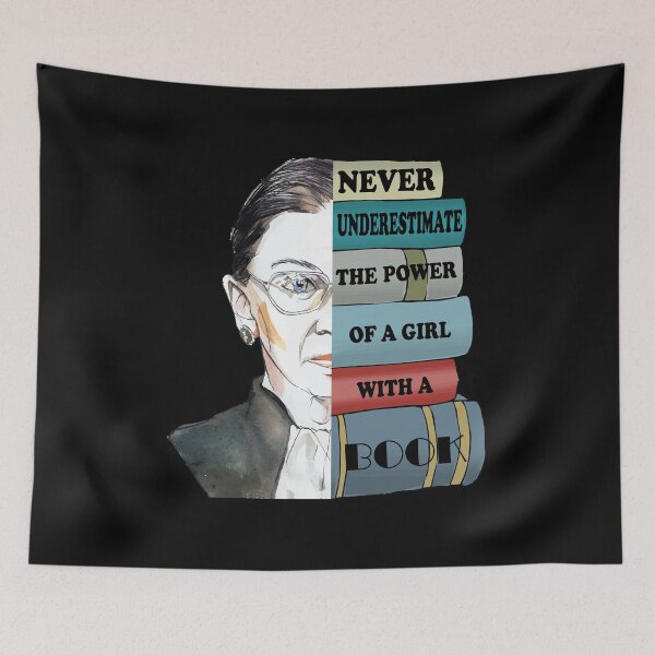 Item preview, Notorious RBG Ruth Bader Ginsburg Never UnderEstimate The Power of A Girl With A Book Feminist Gift designed and sold by TrustedNomads.