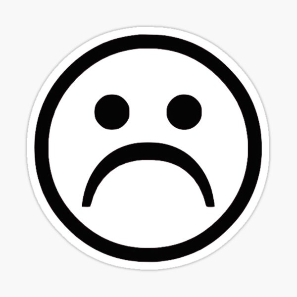 Sad face sticker. Sticker