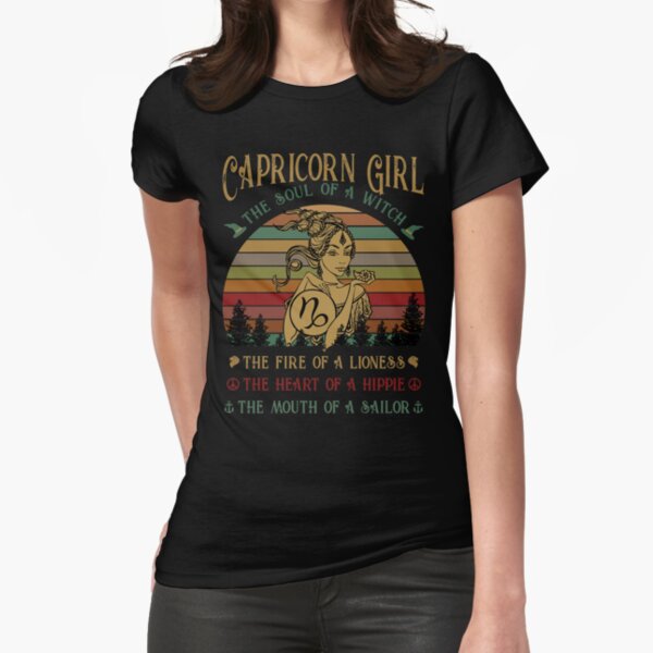 Capricorn Girl The Soul Of A Witch Awesome T shirt Fitted T-Shirt