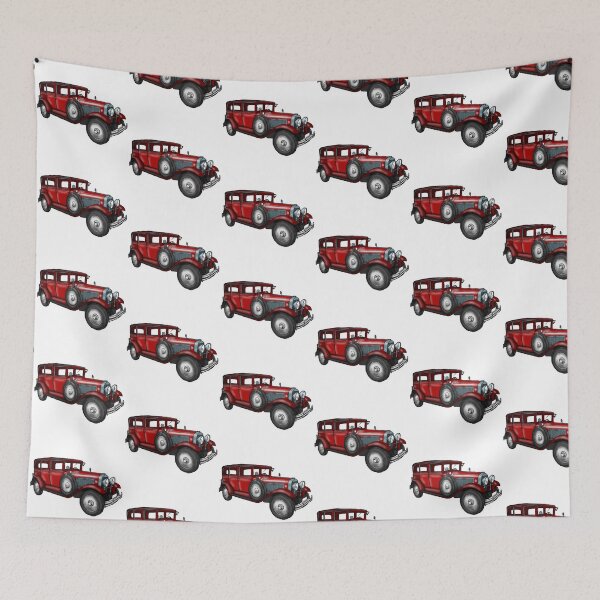 Item preview, red vintage car designed and sold by PinUpsandPulp.