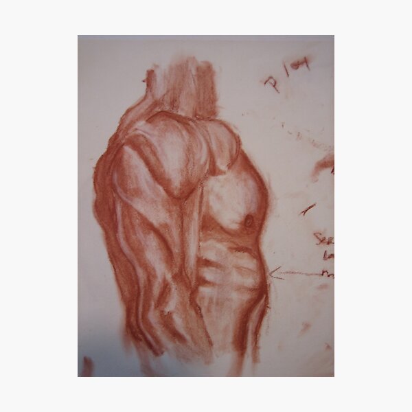 Artikelvorschau, Study of Side View of Muscular Torso entworfen und verkauft von MedoraSH.