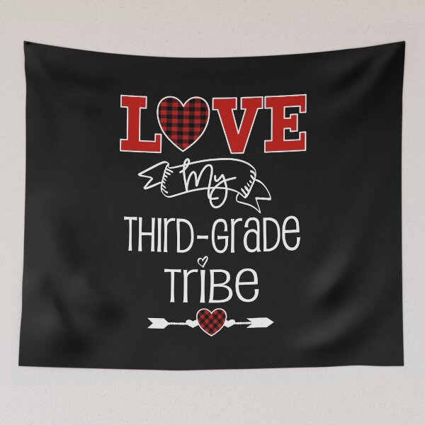 Item preview, 3rd Grade Valentine Teacher Student Love My Tribe Lumberjack Plaid designed and sold by Sapphire Star.