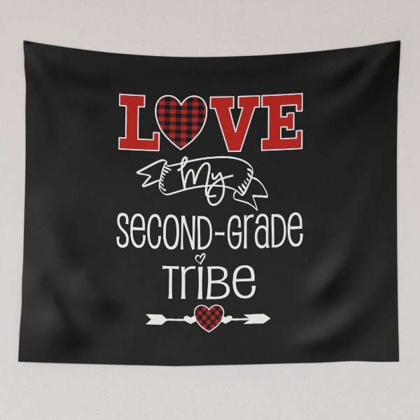 Item preview, 2nd Grade Valentine Teacher Student Love My Tribe Lumberjack Plaid designed and sold by Sapphire Star.